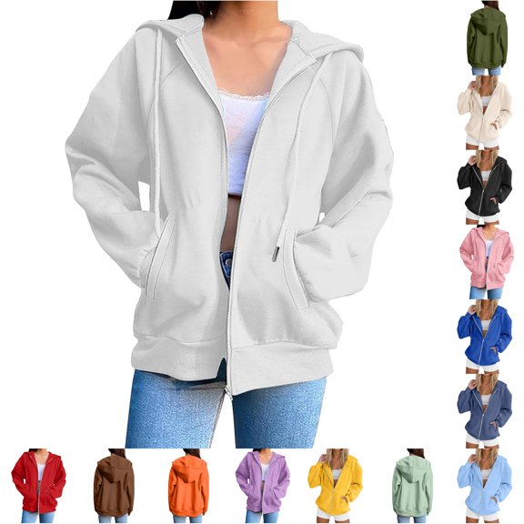 NinXxx Women's Cozy Hooded Pullover Casual Everyday Comfort White XXXXXXL