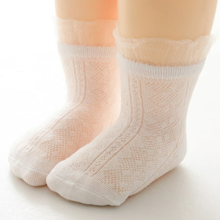 

Yesbay 2 Pair Baby Socks Skin Friendly Soft Toddlers Middle Tube Socks for Summer