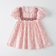 thumbnail image 1 of Vestido de verano de manga abullonada para niña, vestido de princesa con cuello cuadrado y encaje floral, vestido de manga corta para niña, 1 of 5
