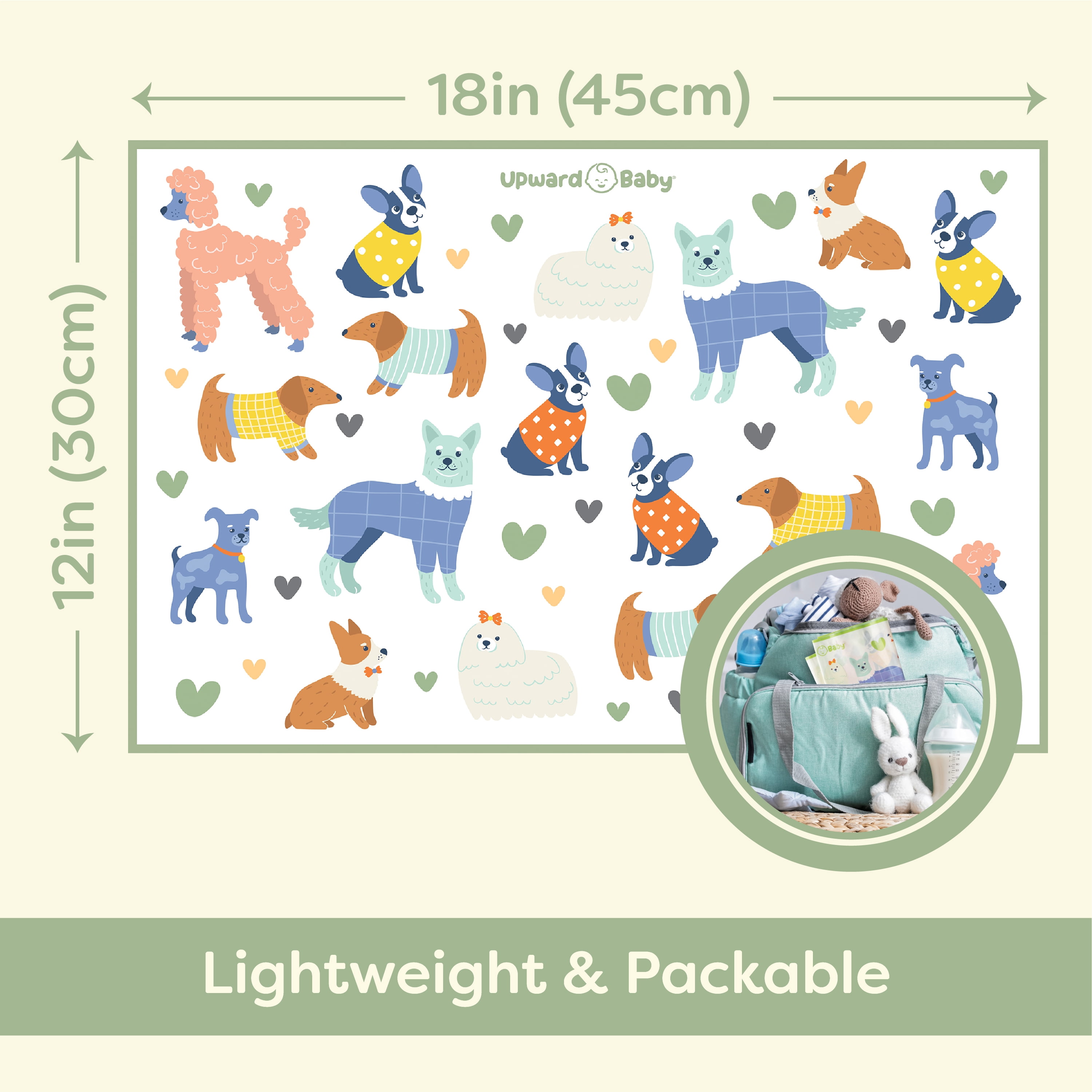 UpwardBaby Disposable Placemats - BPA Free - 36 Waterproof Placemats with Animal Pattern