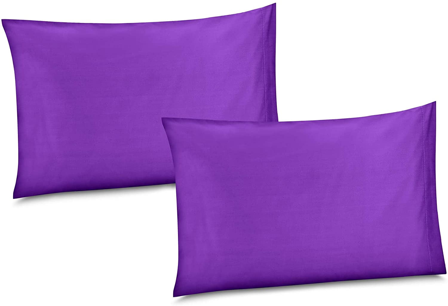 Gilbin 100 Cotton/Percale 210 Thread Count Pillow Cases Set of 2 Standard Soft Purple Home