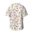 thumbnail image 2 of Xecao offers the Rose Flowers for Men's Casual Short-sleeved Shirt, a button-up collared shirt with a pocket, perfect for beach vacations and yacht travel in the X-Large size., 2 of 7