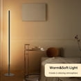 thumbnail image 2 of Marlrin Minimalist Corner Floor Lamp 2700K-6500K Dimmable with Remote Control 57.8" Height Metal Slim Ambient Standing LED Light Modern Design Decora, 2 of 8