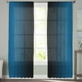 thumbnail image 3 of Blue Black Ombre Semi Sheer Curtains 96 Inch Length 2 Panels Set, Gradient Contemporary Abstract Art Sheer Kitchen Curtain Privacy Voile Window Curtain for Living Room Bedroom Rod Pocket Drapes, 3 of 7