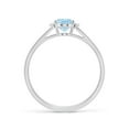 thumbnail image 2 of ANGARA Natural Oval Aquamarine with Diamond Collar Solitaire Engagement Ring in 14K White Gold for Women (Size-7x5mm) | March Birthstone, Anniversary, Jewelry Gift for Women | Natural Aquamarine Ring, 2 of 10