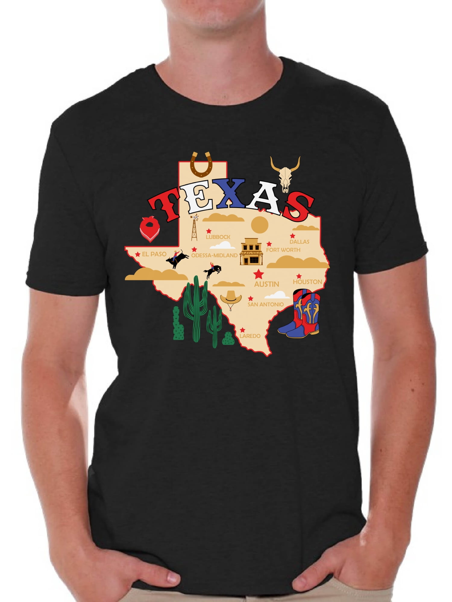 Texas T-shirts for Men - TX State USA Gift - Graphic Novelty Souvenir -  Walmart.com