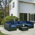thumbnail image 2 of YYAo Outdoor Conversation Sets,Patio Furniture Sets,7-Piece Patio Furniture Set, Outdoor Wicker Conversation Set with Cushions and Coffee Table, Pillows, Dark Blue, 2 of 11