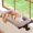 Dark Stained Wood w/ Brown Bed, variant on Cat Window Perch with 4-Sided Bolster - Orthopedic Cat Hammock for Window Sill - Solid Hardwood & Metal Frame - Window Seat for Pets (Medium)