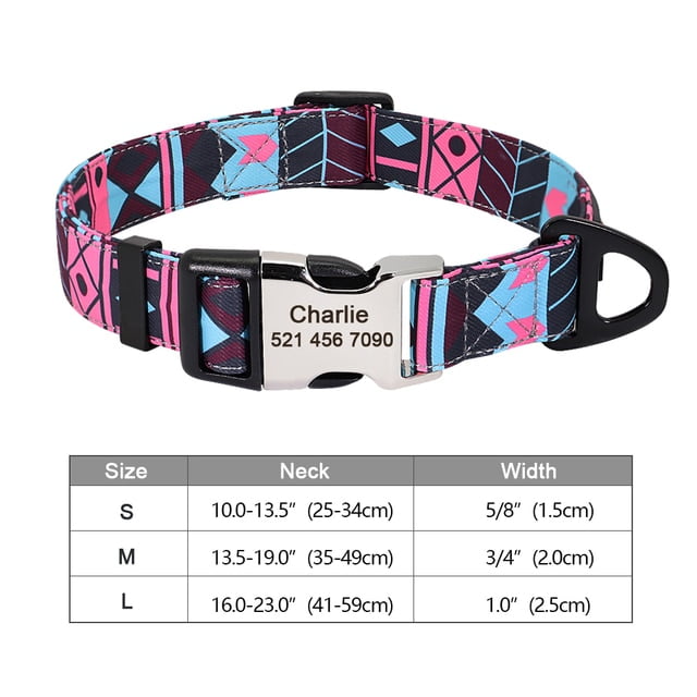 Personalized Dog Accessories Collar Nylon Printed Pet Puppy Collar Dog