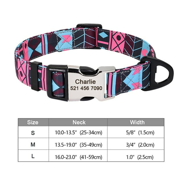 Personalized Dog Accessories Collar Nylon Printed Pet Puppy Collar Dog