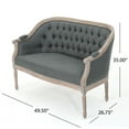 thumbnail image 3 of GDF Studio Phillips Traditional Fabric Tufted Upholstered Loveseat, Dark Gray and Antique, 3 of 8