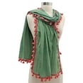 thumbnail image 6 of Gray Long Neck Scarf With Contrast Tassel Trim, 6 of 6