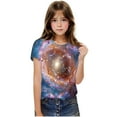 thumbnail image 4 of AUNVITO Boys Girls Star Print Casual Cotton Short Sleeve T-shirt Round Neck Cute Kids Fashion Top, 4 of 8