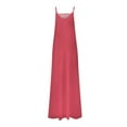thumbnail image 4 of kytmyeq Women's Summer Casual Fashion V Neck Solid Color Swing Long Sleeveless Dress Casual Dresses, 4 of 5