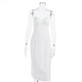 thumbnail image 5 of D&J Fashion Jupe à Bretelles Blanche slim Plissée Robe Décolletée, 5 of 5