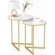 thumbnail image 1 of Wisfor Round Marble Side Table: 2 Tier Small Sintered Stone Tabletop Bedside Table with Black Metal Frame Modern Sofa End Table for Home Corner Living Room Bedroom, 1 of 7