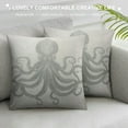 thumbnail image 3 of Nawypu  Octopus Pillow Cover Grey Square Throw Pillowcase Home Chair Office Ocean Decor Cushion Cover for Sofa Couch, 3 of 5