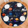 thumbnail image 2 of Outer Space Round Fitted Table Cover Spill-Proof & Scratch-Resistant for Kids & Pets, 2 of 5