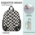 thumbnail image 5 of Black and White Checkered Backpack Backpack for School,Cute School Bag,Schoolbag with Adjustable Shoulder Straps & Padded Back,13.8"x11.4"x6", 5 of 6