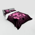 thumbnail image 3 of Ambesonne Pink Bedding Set 3 Pcs, Skull Grunge Pop Art, Twin, Pink Black, 3 of 3