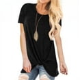 thumbnail image 2 of Women's Round Neck Short-Sleeved Spring And Summer Knotted T-shirt, 2 of 2