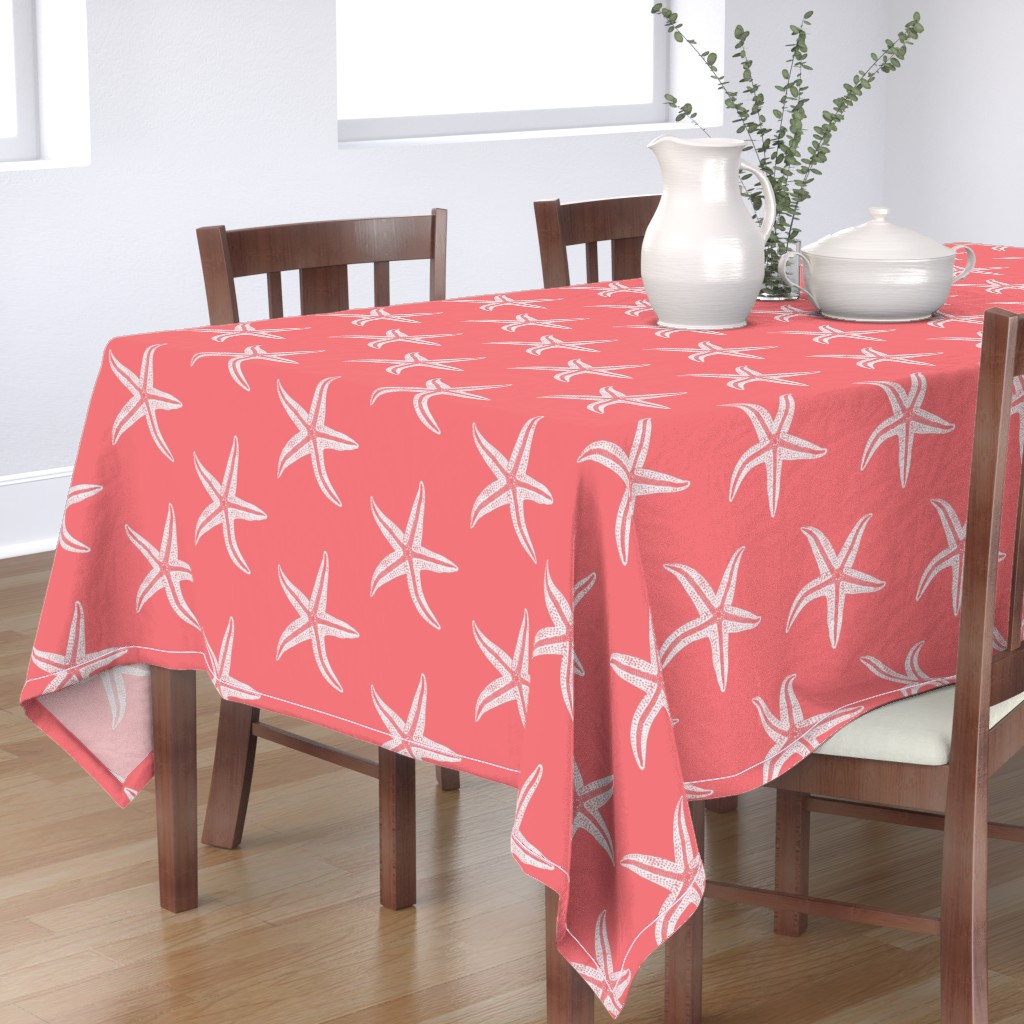 Marine Life Ocean Starfish Beach Cotton Sateen Table Runner by Spoonflower Nautical Table Runner I Wish Upon A Starfish by lisakling