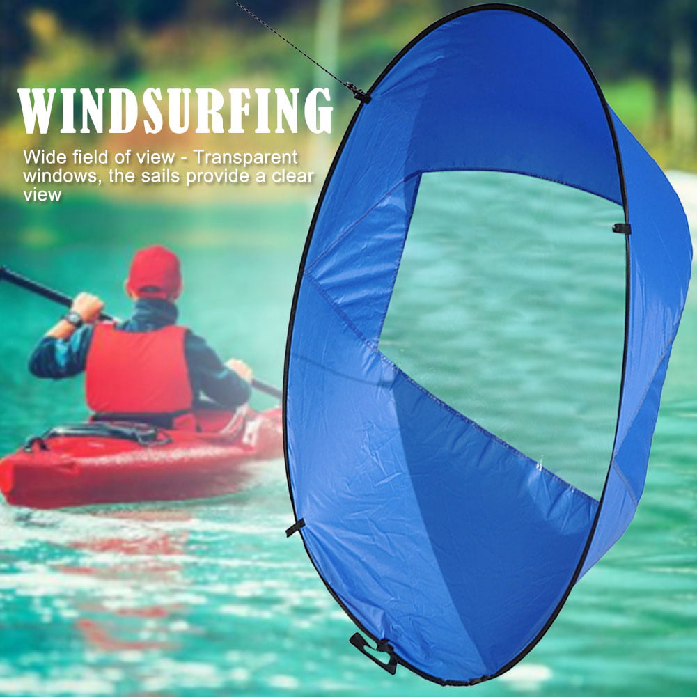 42 Inch Foldable Kayak Downwind Paddle Wind Sail Portable Instant Popup Downwind Kayak Wind Sail for Inflatable Boats Paddle Board Canoes 