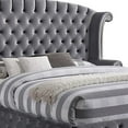 thumbnail image 4 of Acme Rebekah Eastern King Bed in Gray Velvet 25816EK, Upholstered, Composite Wood, 4 of 8