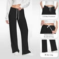 thumbnail image 2 of Posijego Women's Casual Sweatpants Stretch High Waist Drawstring Wide Leg Pants Athletic Running Pants, 2 of 6