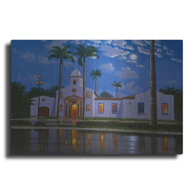 Luxe Metal Art 'Boca Raton Town Hall, FL' by Eduardo Camoes, Metal Wall