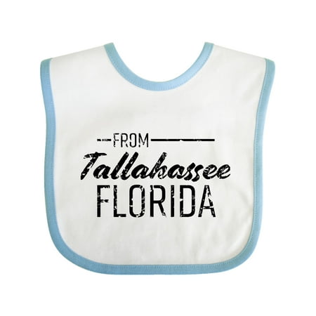 

Inktastic From Tallahassee Florida in Black Distressed Text Gift Baby Boy or Baby Girl Bib