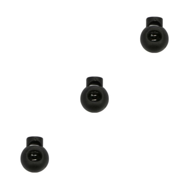 Jumpingount 100 piezas Tapón de plástico Cordones Ropa deportiva Bloqueo de cable Agujero doble Clip elástico Palanca para bolsa Negro 1.851.5 Type1 NO1