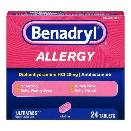 2 Pack - Benadryl Allergy Ultratab Tablets 24 Tablets Each