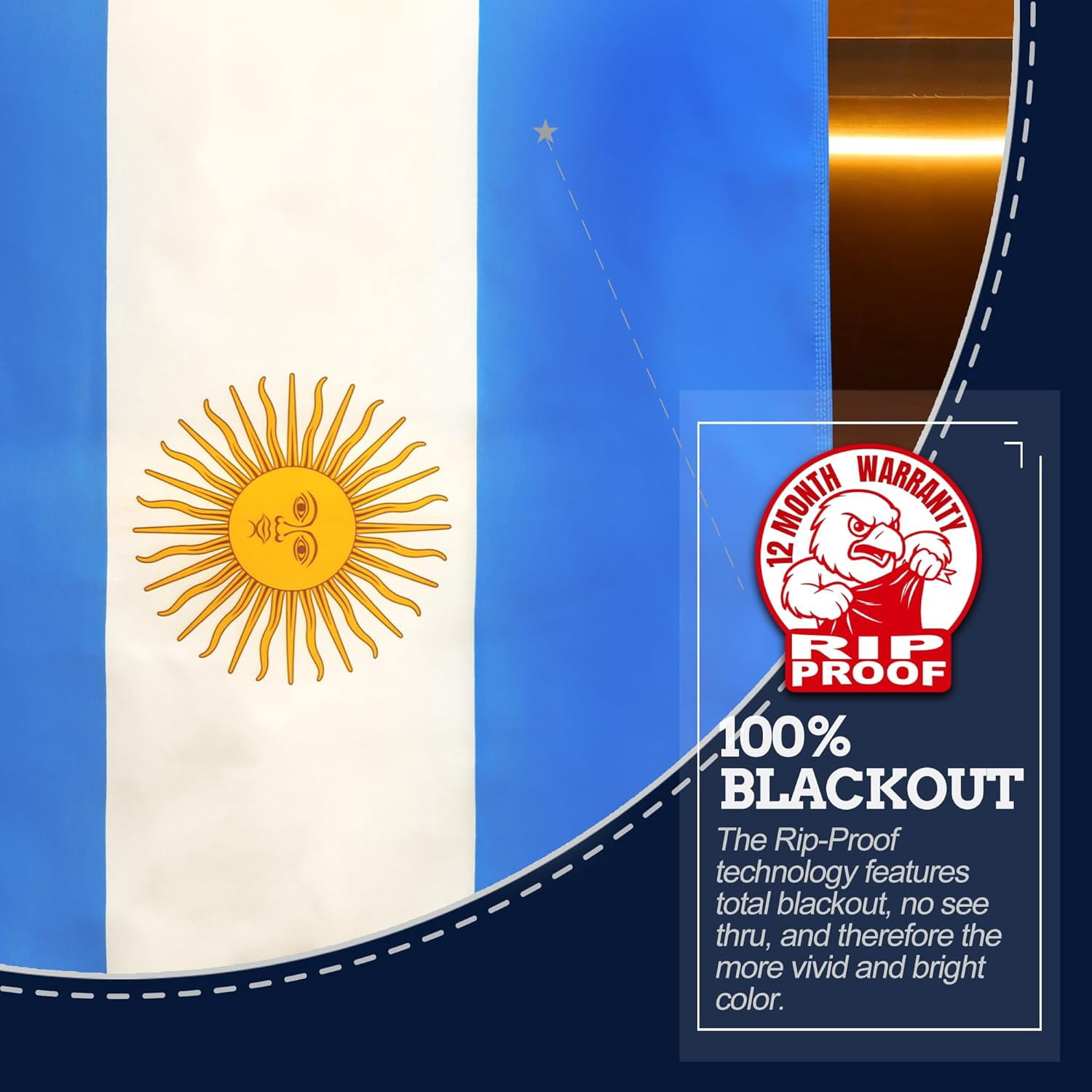 (2 pack) Anley Rip-Proof Double Sided 3-Ply Argentina Flag 3x5 Ft - Argentinian National Flags