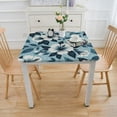 thumbnail image 3 of BANET Square Blue Tablecloth,Flower Table Cloth, Tablecover for Square Tables,Perfect for Kitchen Dinner, Restaurant ,Holiday Picnic Party Table Cover White, 3 of 7