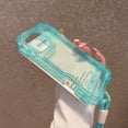 thumbnail image 4 of Allytechgroup iPhone 15 Plus Case with Lanyard, Clear TPU PC Hybrid Shockproof Anti-Scratch Corner Protective Bumper Wireless Charging Support Hand Strap Cover for Apple iPhone 15 Plus,Lightblue, 4 of 9