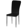 thumbnail image 1 of Fabulaxe Chaise de Salle à Manger Moderne Capitonnée, Velours Noir (Ensemble de 1), 1 of 8