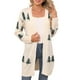thumbnail image 1 of Cárdigans Largos Navideños para Mujer con Estampado de Árbol de Navidad, Larga, Abrigos de Punto Acogedores para las Fiestas Albaricoque M, 1 of 5