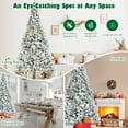 thumbnail image 6 of Costway 8ft Snow Flocked Hinged Christmas Tree w/ Berries & Poinsettia Flowers, 6 of 9