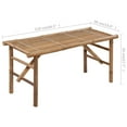 thumbnail image 2 of vidaXL Folding Garden Bench with Multi Color Cushion Bamboo Lounge Seating, 2 of 8