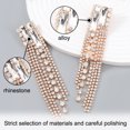 thumbnail image 3 of 2 pares de pendientes de borla de cristal largos con cadena colgante para mujeres y niñas, borla de diamantes con incrustaciones de aleación, 3 of 5