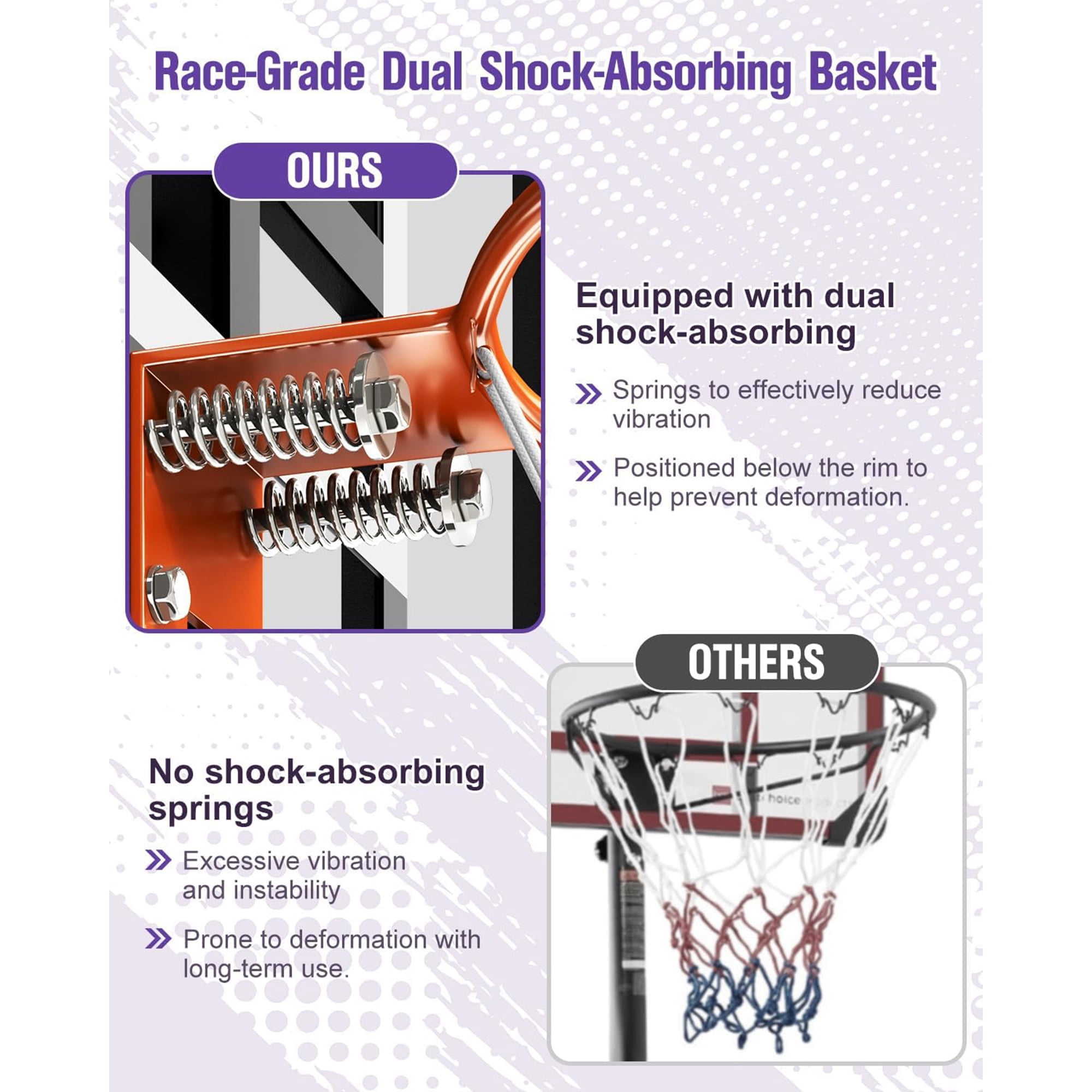 Toremore 44" Basketball Hoop Outdoor Adjustable, 5.25-10FT Portable Basketball Hoop Goal System with Shatterproof PC Backboard and Larger Base for Kids Youth and Adults