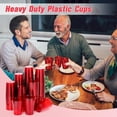 thumbnail image 6 of 100 Count Plastic Cups Disposable Fancy Cups Heavy Duty Wine Cocktail Glasses for St. Patrick's Day, Wedding, Graduation, and Birthday Party Plastic Drinking Tumblers(Red,10 oz), 6 of 7