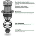 thumbnail image 5 of 3-1/2-inch Kitchen Sink Strainer Assembly, 304 Premium Stainless Steel Construction with Removable Deep Waste Basket and Sealing Lid$$Tools & Hardware Other, 5 of 5