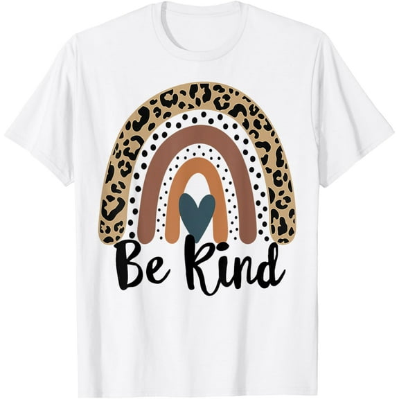 Be Kind Leopard Rainbow Kindness inspirational girls be kin T-Shirt Shirts