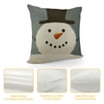 thumbnail image 4 of BCIIG Christmas Smile Snowman Throw Pillow Cover Cute Simple Snowman Face with Orange Nose Black Eyes Pillow Covers  Square  Soft Couch Cushion Case for Bedroom Sofa Home Decor 18x18in, 4 of 5