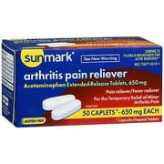 Sunmark Arthritis Pain Reliever Caplets, 650 mg, 50 Count