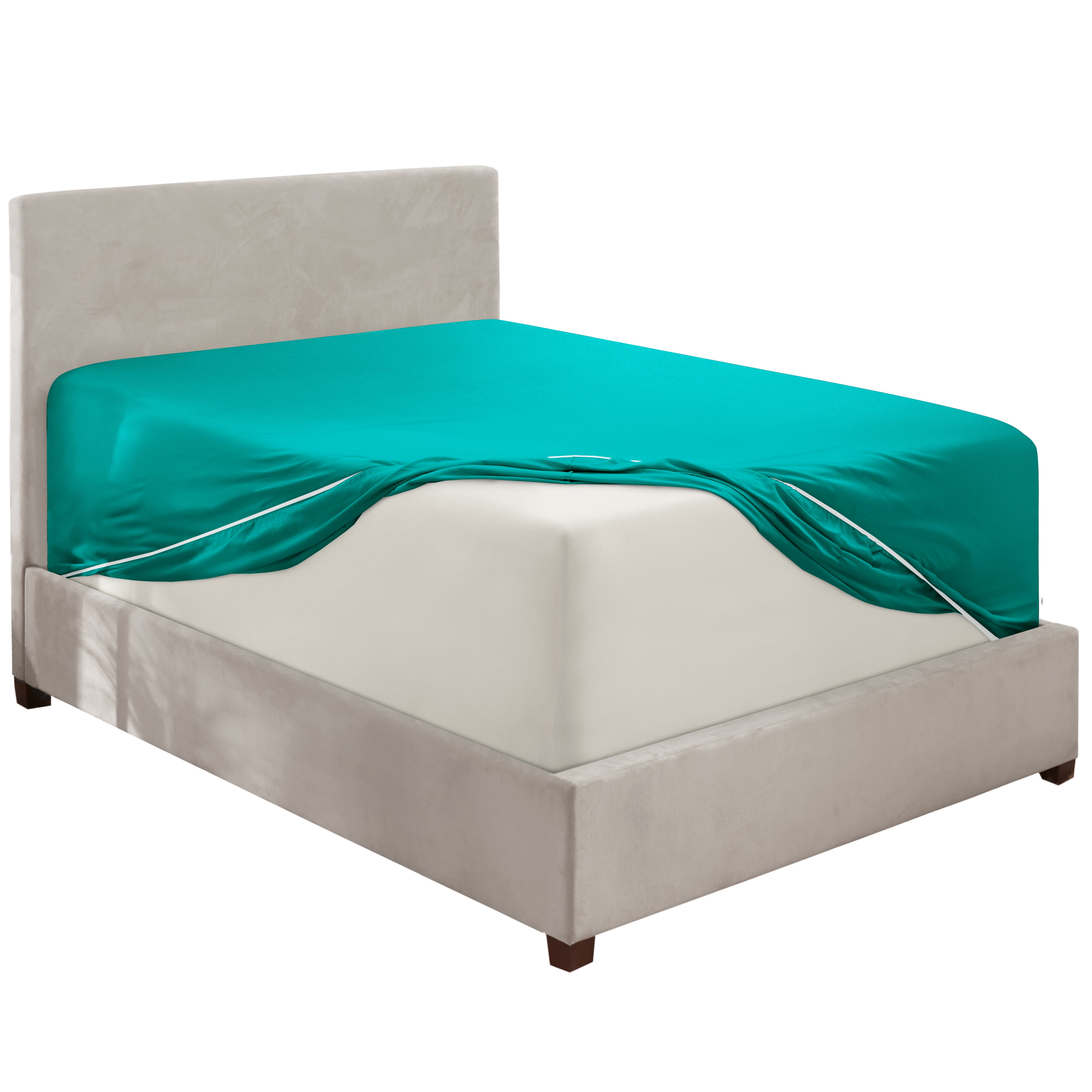 Clara Clark 1800 Microfiber Collection 18" - 21" Extra Deep Pocket Fitted Sheet, Twin Size, Teal