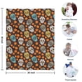 thumbnail image 4 of Brown Skull Marigold Pattern Blanket,Comfortable Soft Flannel Throw Blanket,All Season,Warm Lightweight Blankets for Sofa Bed Couch Living Room Chair,30"x40", 4 of 4