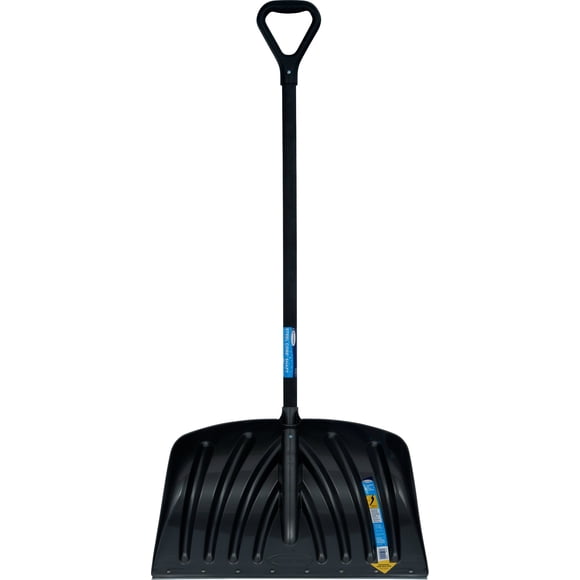 Snow Shovel, 24 in W x Steel Blade, 37 in L Steel Handle